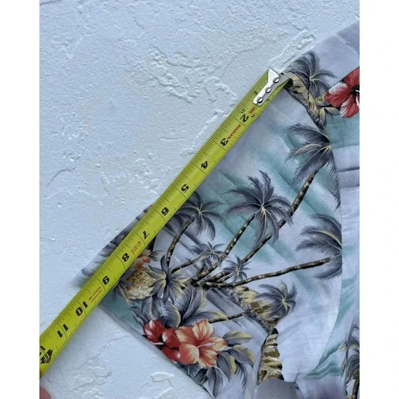 Blue Hawaii Mens Short Sleeve Collared Button Down Coconut Print Shirts Sz L - Picture 6 of 10